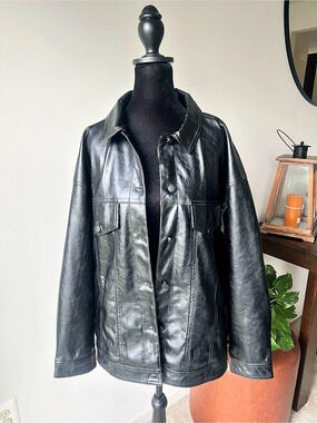 Antropologie Pilco Oversized Black Jacket Size M